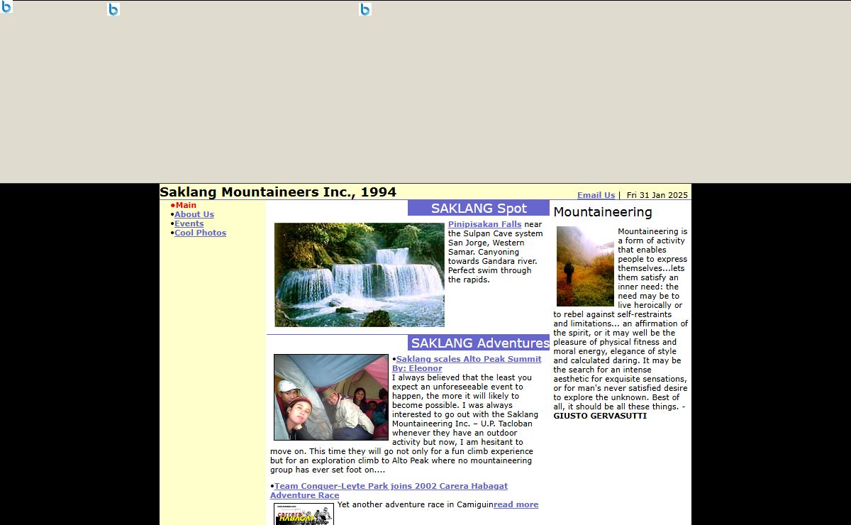 Saklang Mountaineers Inc., 1994