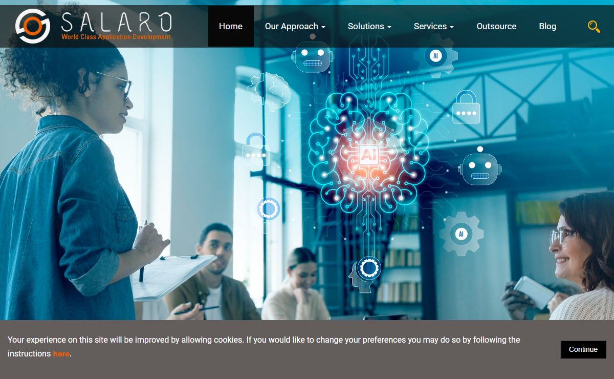 Salaro Home for Apps, Web and Micosites and More