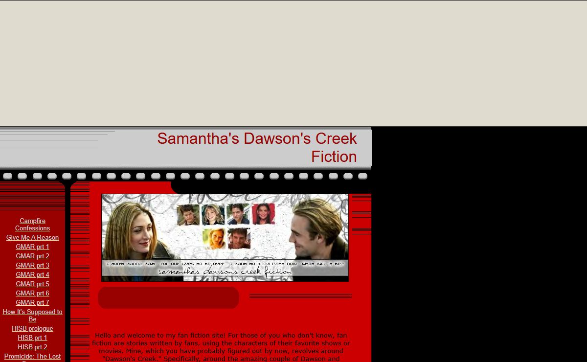 Samantha's Dawson's Creek Fiction