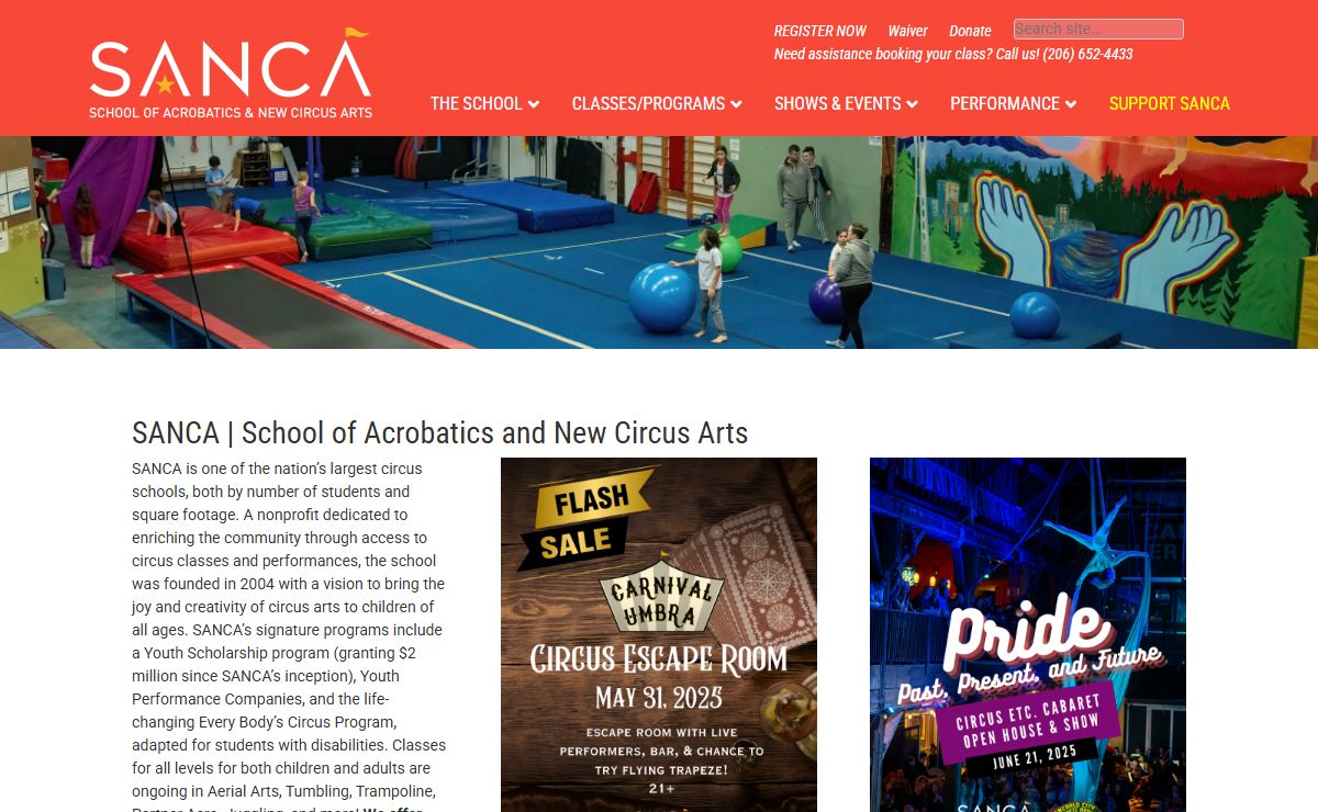 The School of Acrobatics and New Circus Arts in Seattle | Sanca
