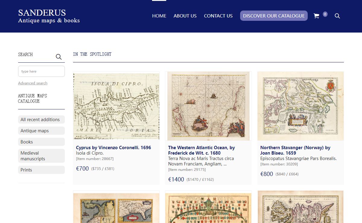 Sanderus Antique Maps - Antique Map Webshop