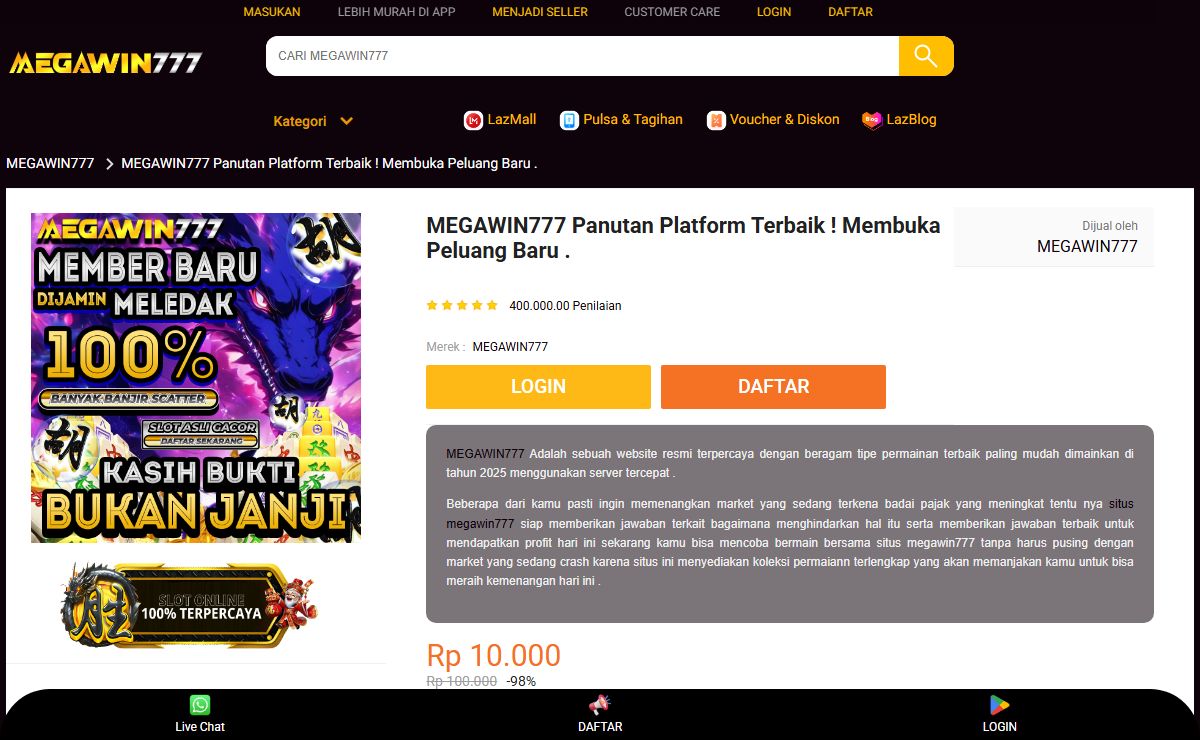 MEGAWIN777 Panutan Platform Terbaik ! Membuka Peluang Baru .