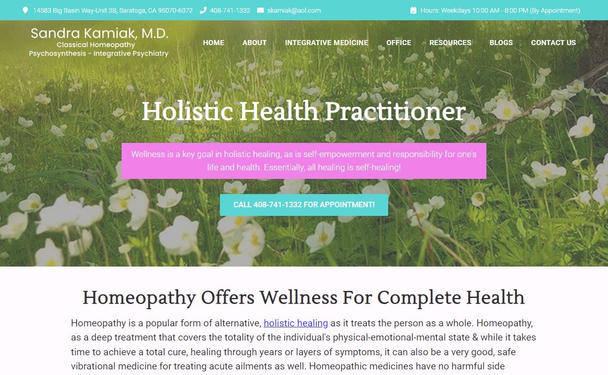 Holistic Health Practitioner - Homeopathic Clinic in Saratoga | Sandra Kamiak M.D