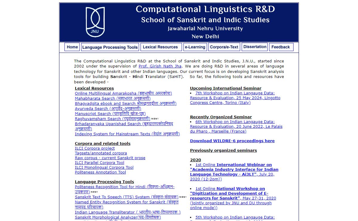 Computational Linguistics R & D at J.N.U. New Delhi