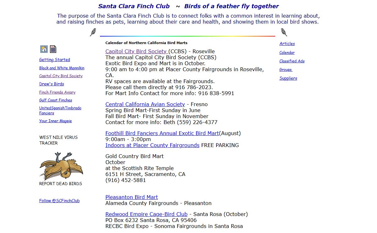 Santa Clara Finch Club: Birds of a feather fly together!
