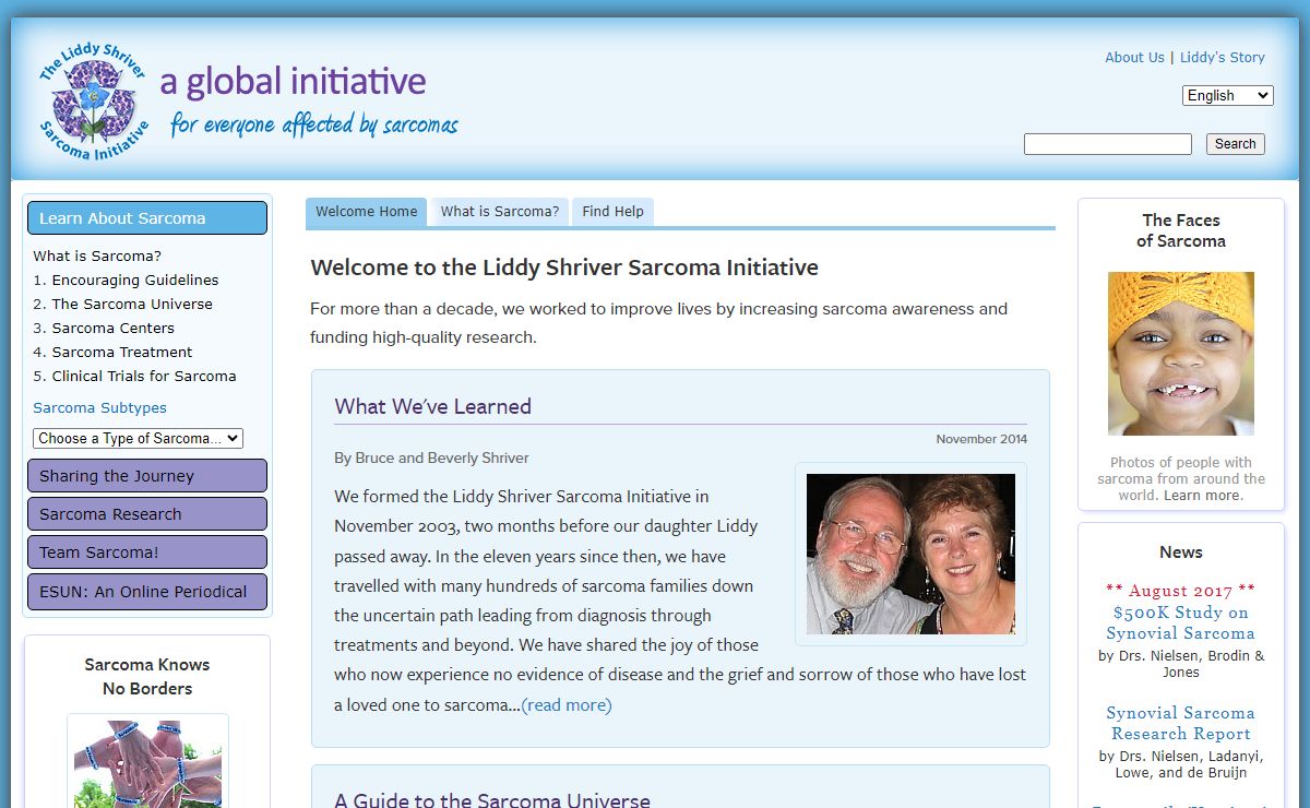 Sarcoma Help from the Liddy Shriver Sarcoma Initiative