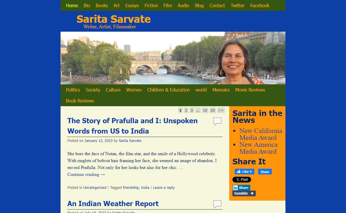 Sarita Sarvate - Writer, Artist, Filmmaker