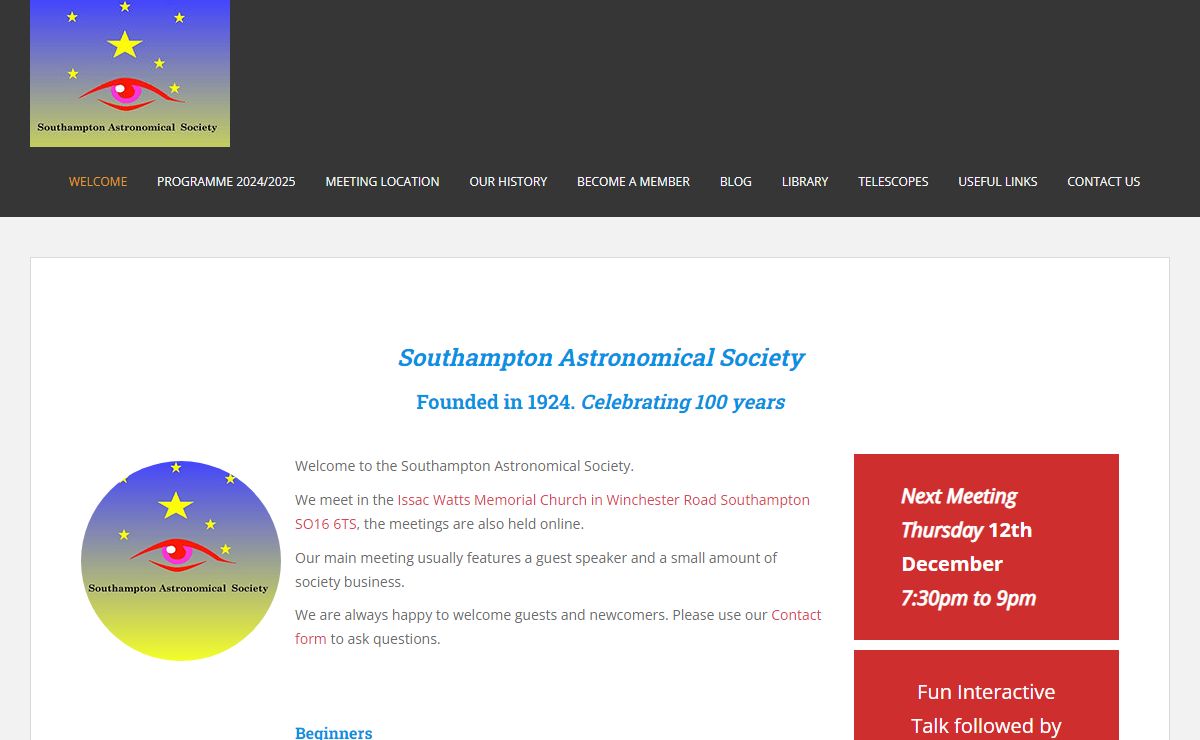 Southampton Astronomical Society – Astronomy in Hampshire