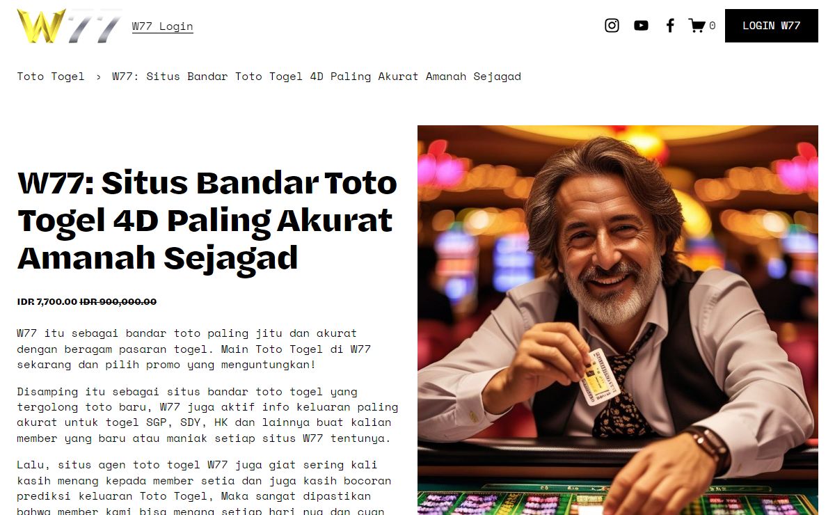 W77: Situs Bandar Toto Togel 4D Paling Akurat Amanah Sejagad
