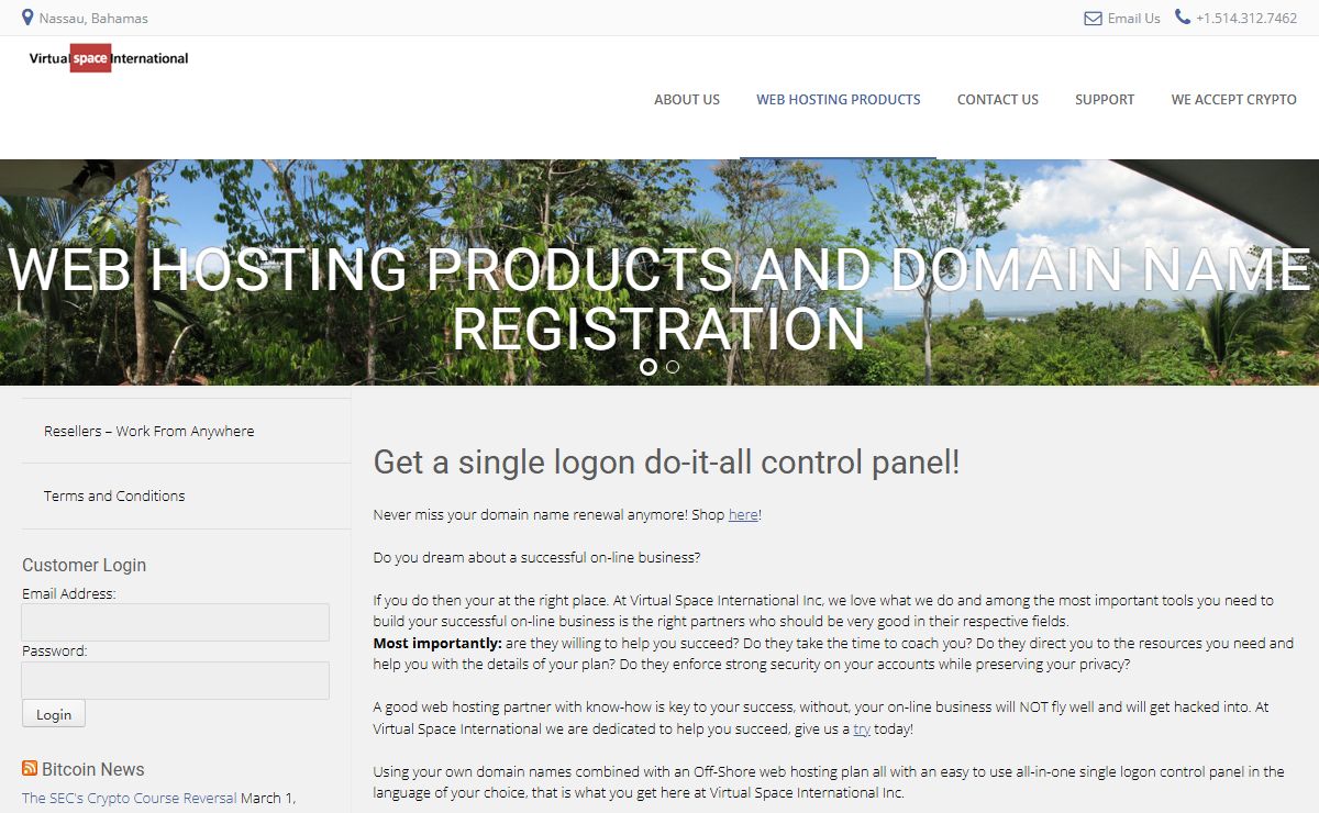 Web Hosting Domain registration - Single logon