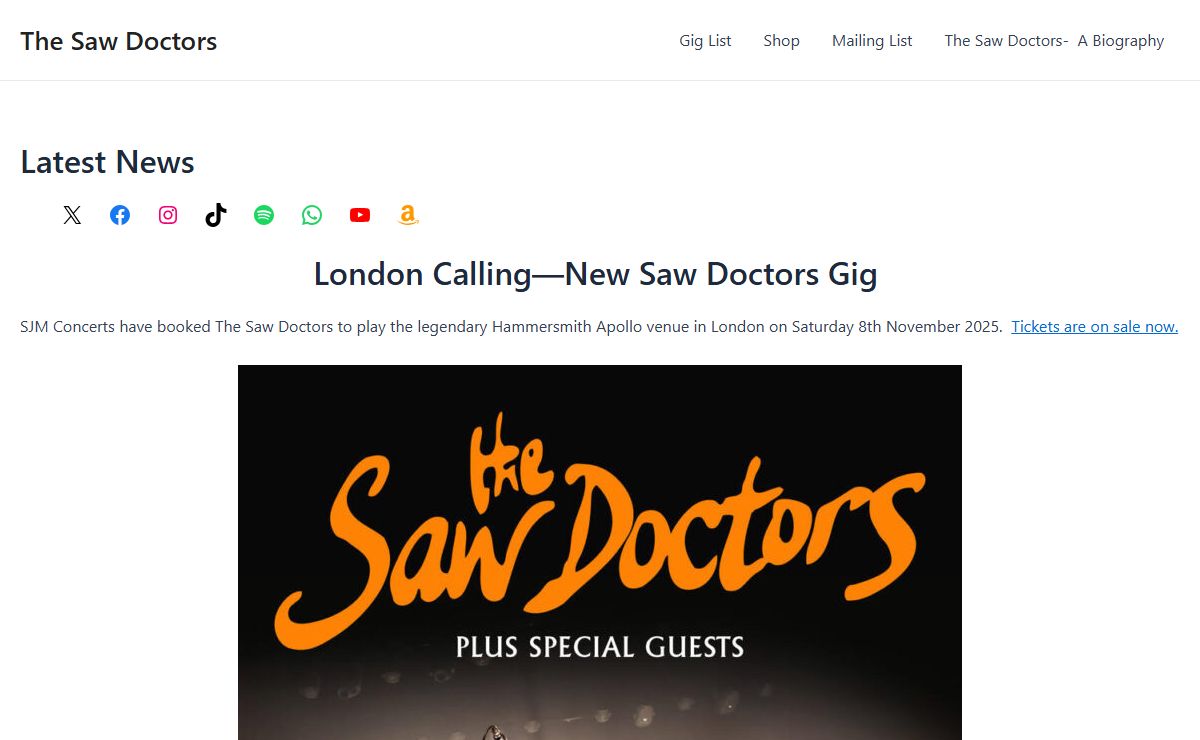 The Saw Doctors – Official Website of The Saw Doctors