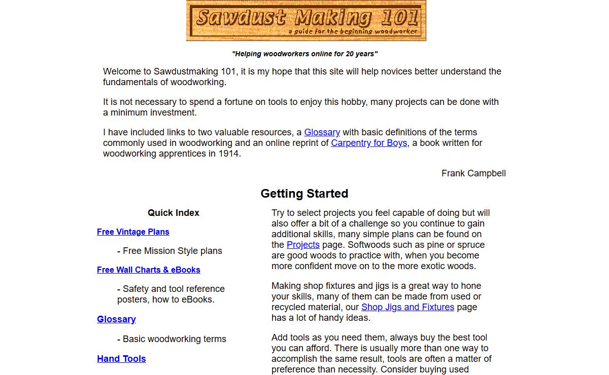 Sawdust Making 101 a guide for the beginning woodworker