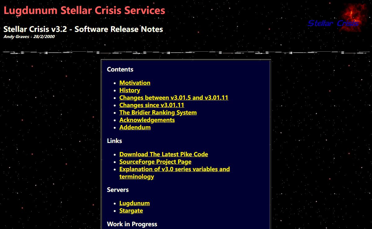Stellar Crisis v3.2 - Software Release Notes