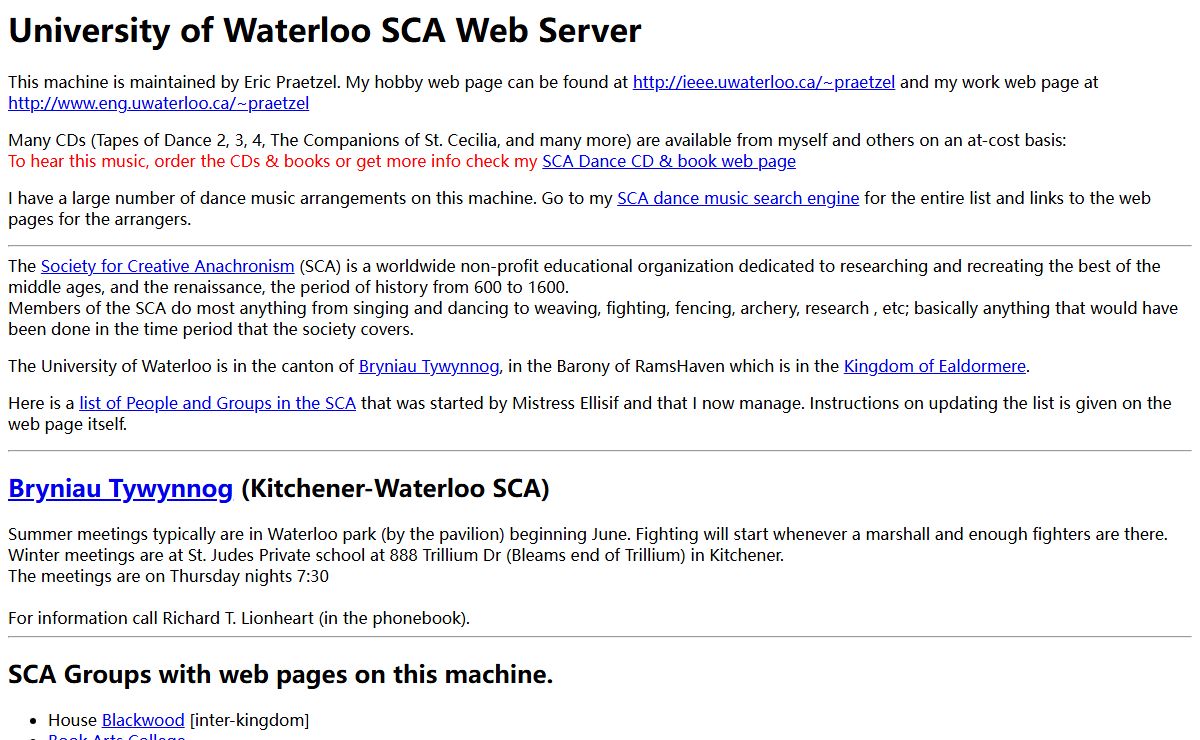 University of Waterloo SCA Web Server