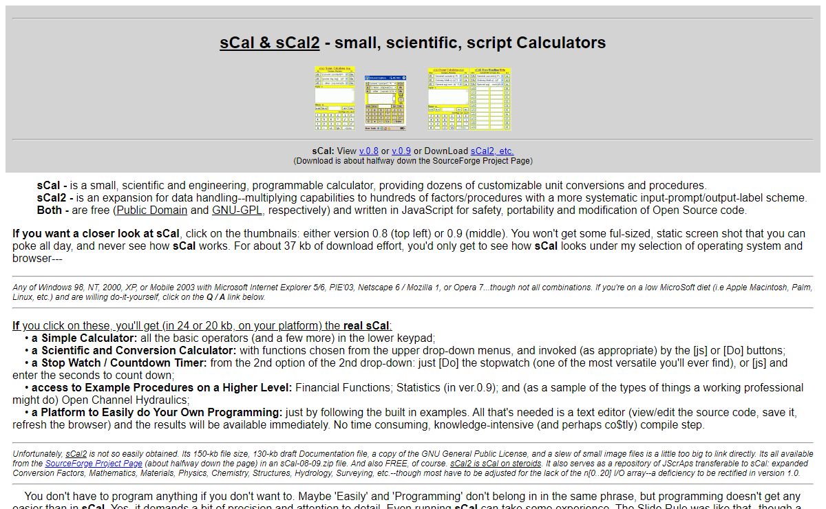 sCal-ver.0.9 Web