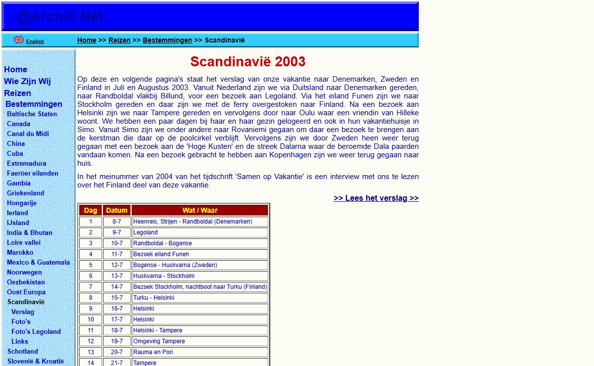 Vakantie Scandinavië 2003 - Denemarken, Zweden en Finland