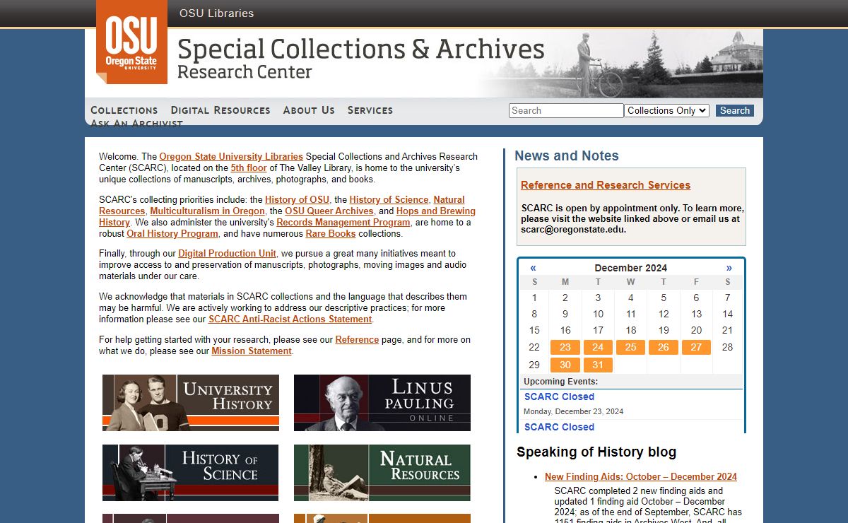 Special Collections & Archives Research Center, Oregon State University Libraries
