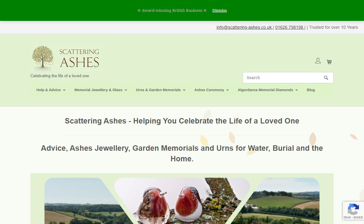Scattering Ashes UK - Ashes Jewellery, Glass, Urns & Good Advice