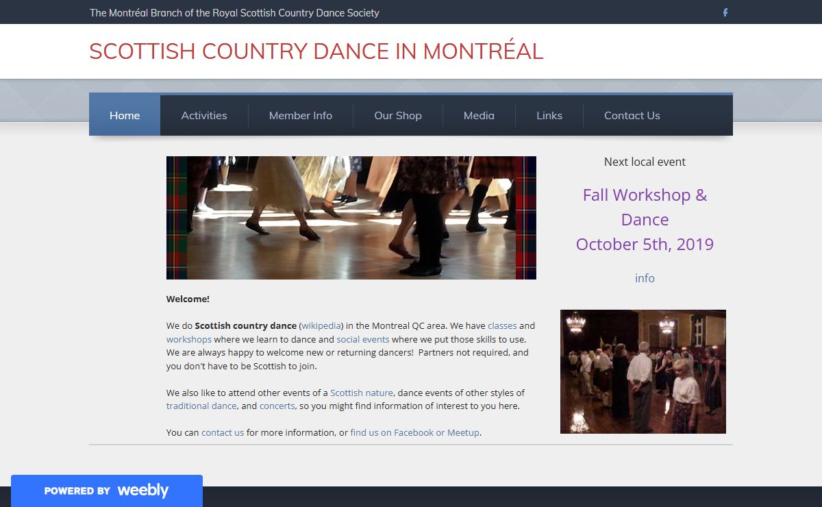 Scottish Country Dance in Montréal - home