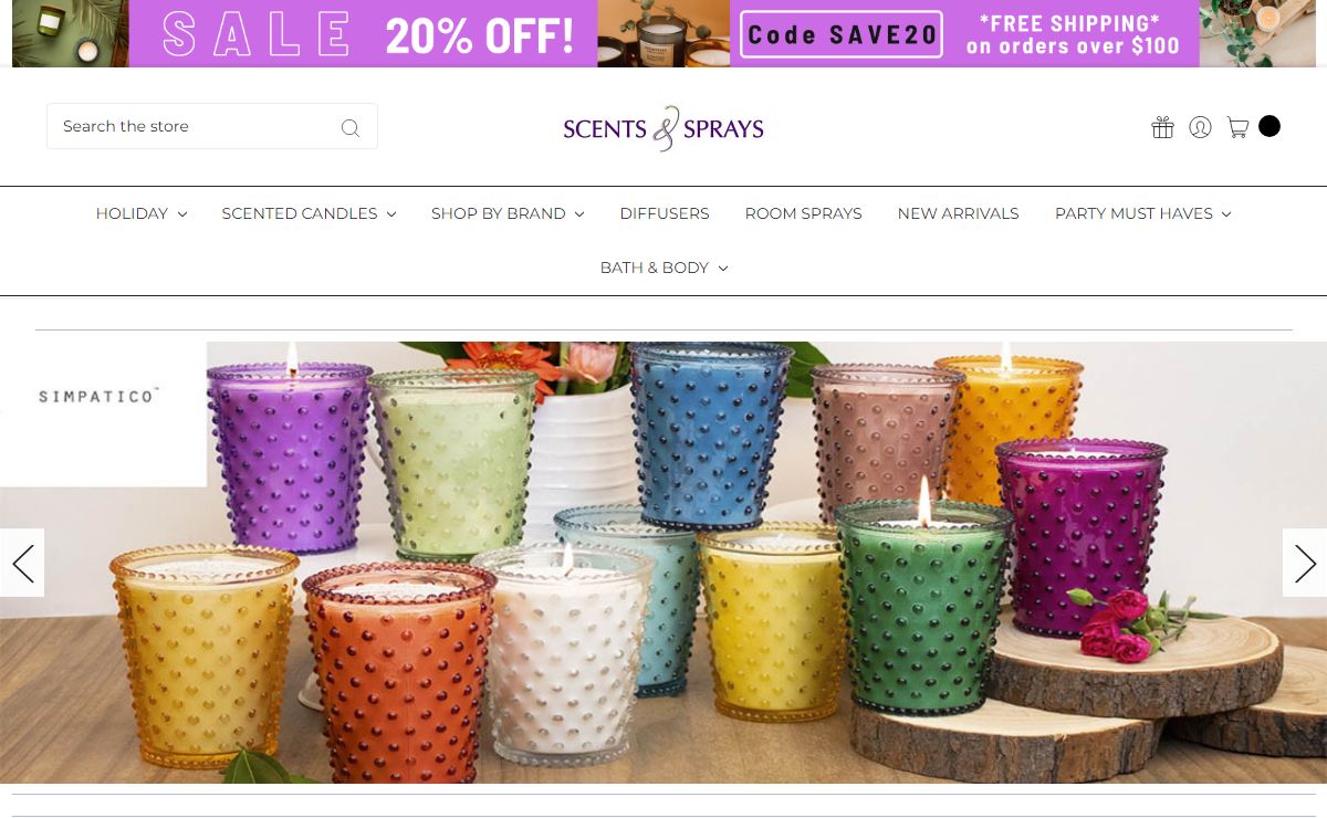 Scented Candles, Room Spray & Fragrance Diffuser Shop at Scents and Sprays