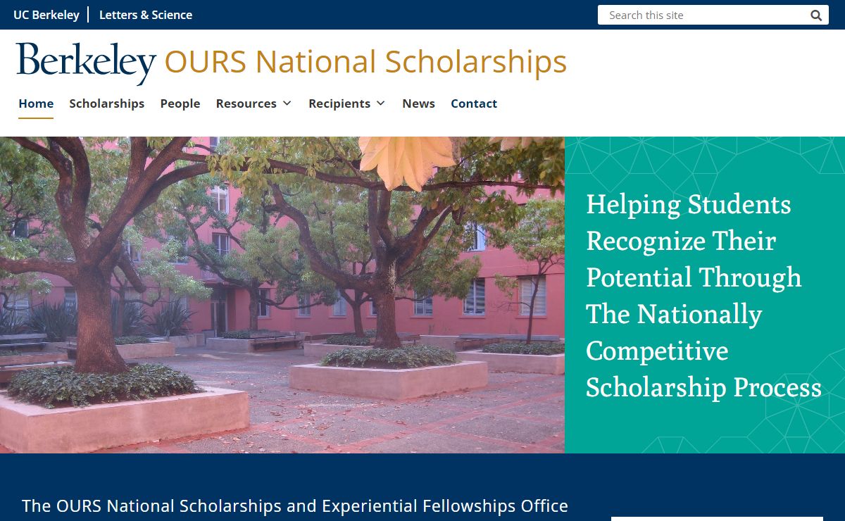 OURS National Scholarships – University California, Berkeley