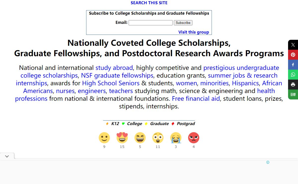 Nationally Coveted College Scholarships and Graduate Fellowships