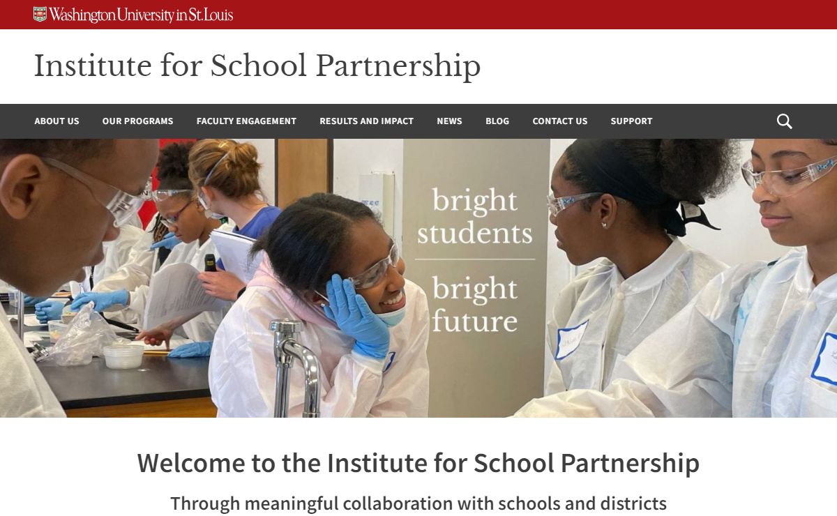 Home | Institute for School Partnership | Washington University in St. Louis