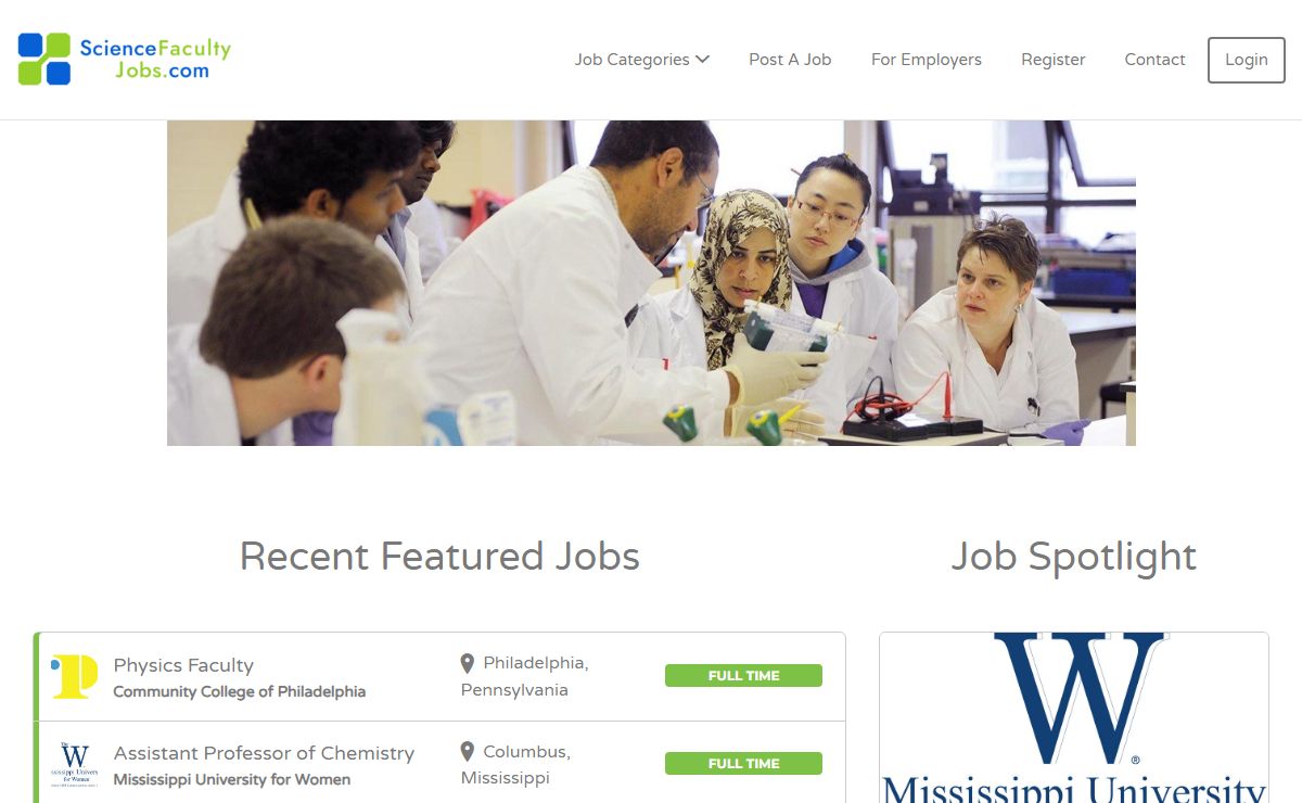Science Faculty Jobs - Up-to-date career listings for faculty