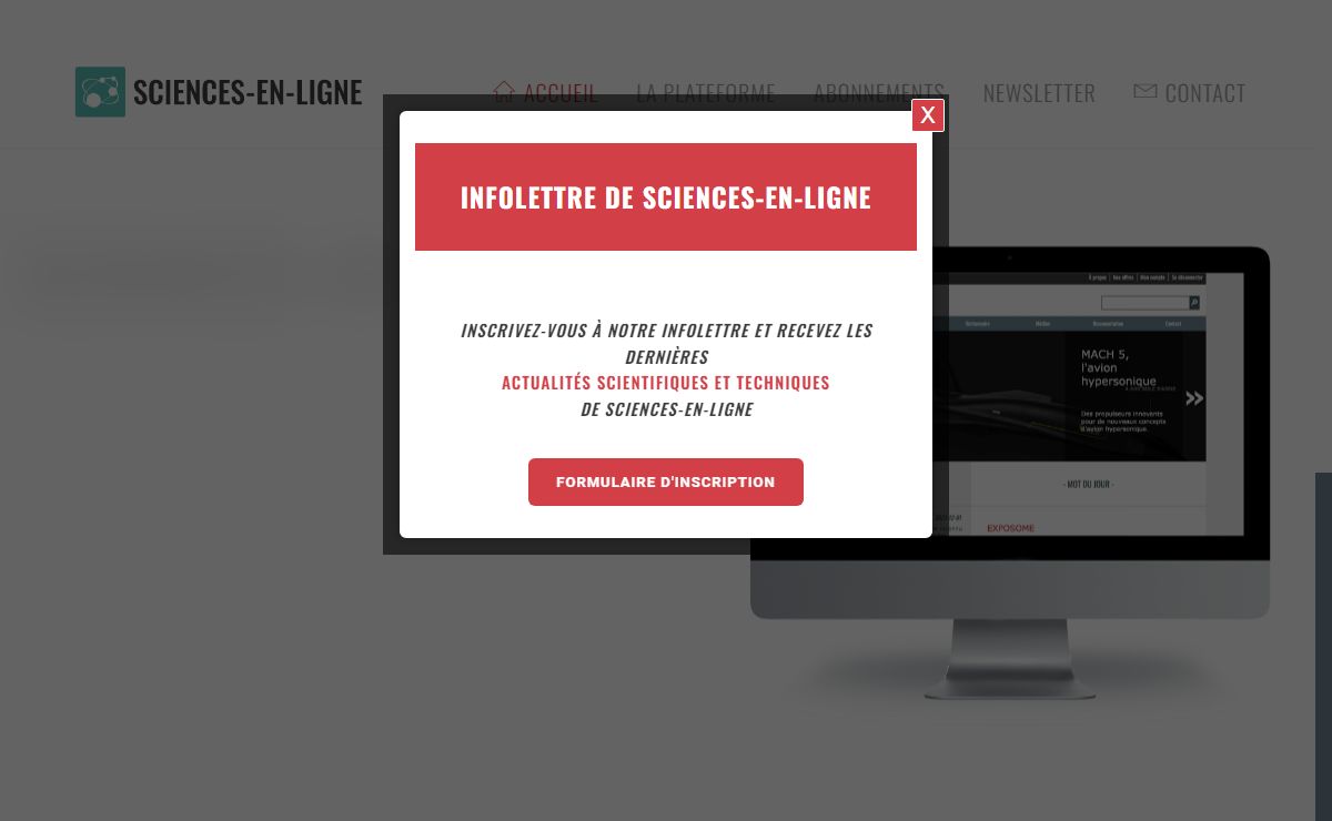 accueil - Sciences en ligne - l'offre
