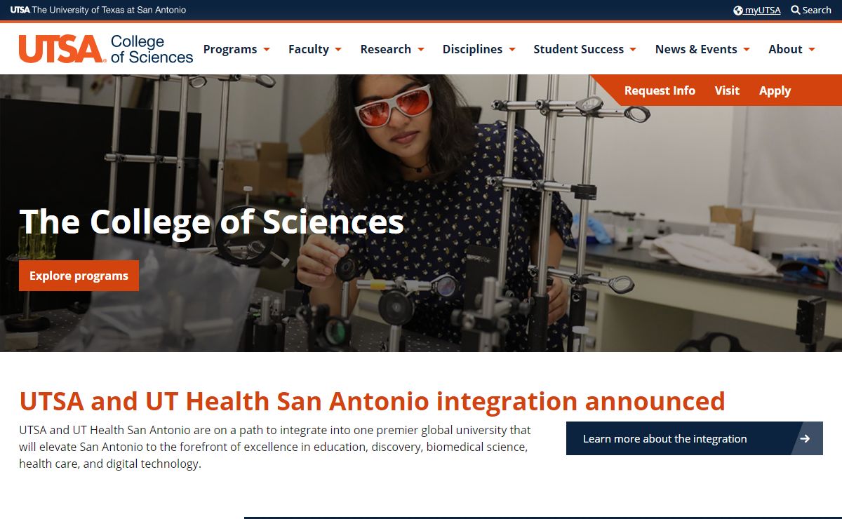 College of Sciences | College of Sciences | UTSA | University of Texas at San Antonio