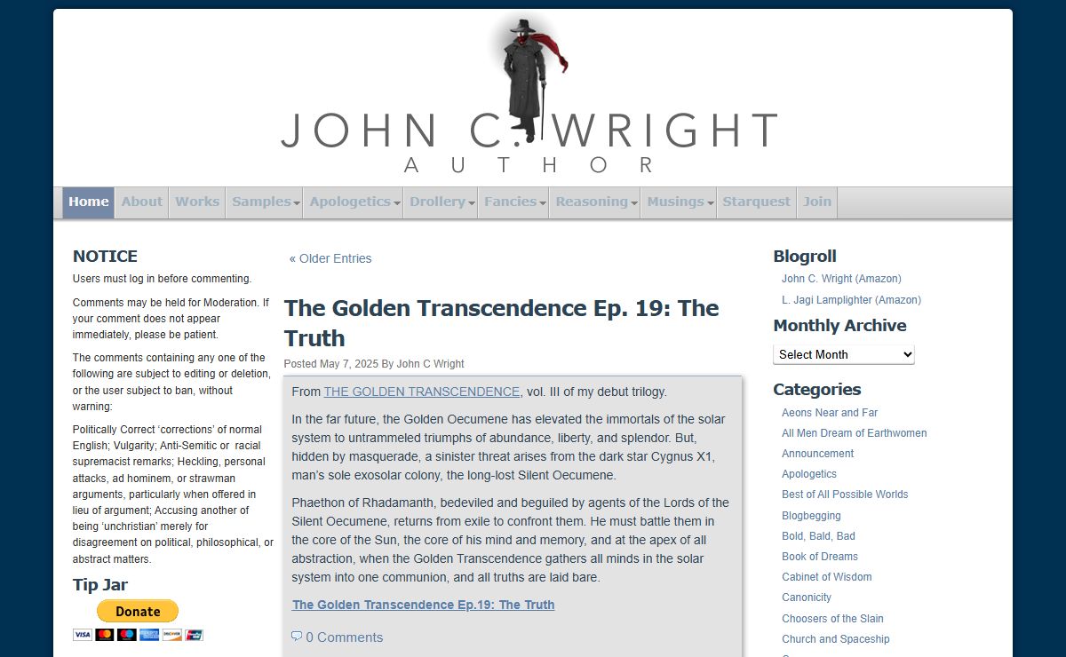 John C. Wright's Journal » Fancies, Drollery and Fiction from honorary Houyhnhnm and antic Science Fiction Writer John C. Wright