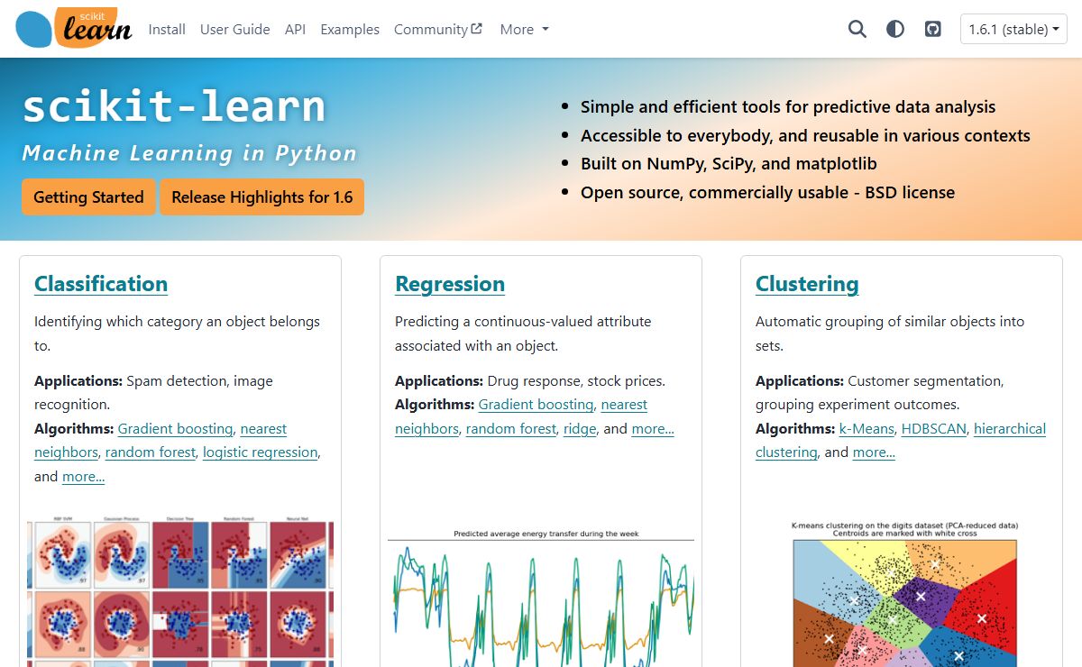 scikit-learn: machine learning in Python — scikit-learn 1.6.1 documentation