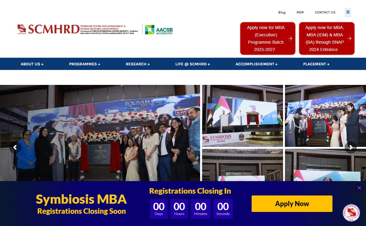 Best Symbiosis College for MBA - 100% Placement - SCMHRD