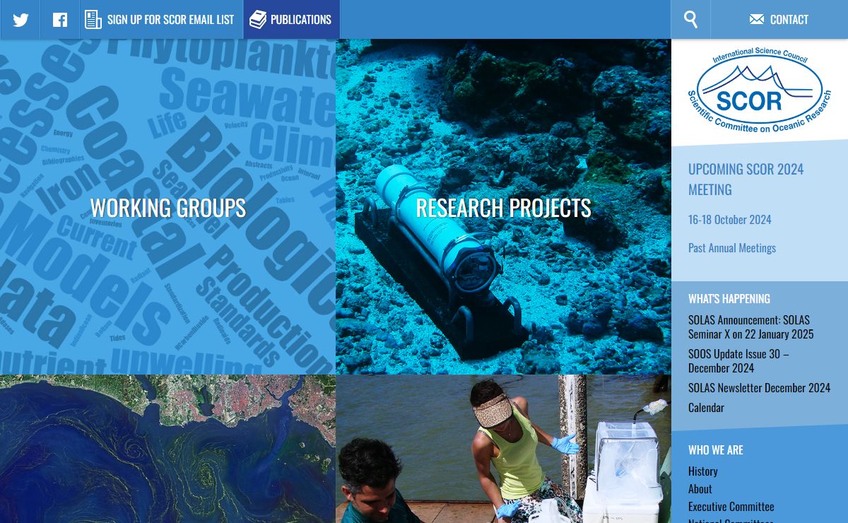 Scientific Committee on Oceanic Research (SCOR) – Addressing interdisciplinary science questions related to the ocean