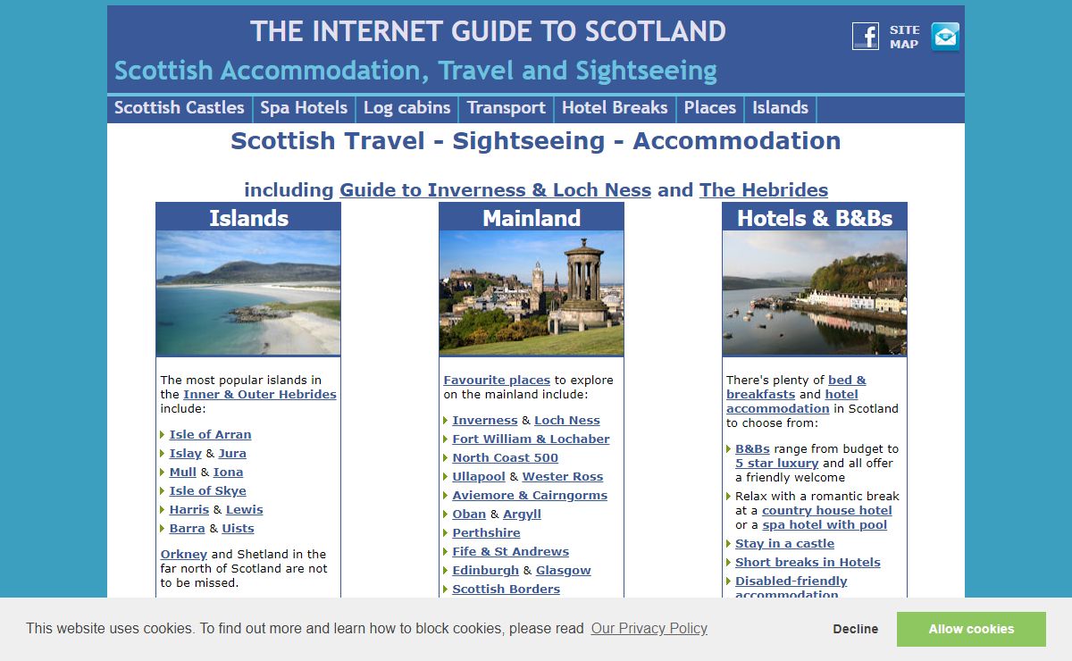 Scotland accommodation & travel for Scottish holidays - The Internet Guide to Scotland