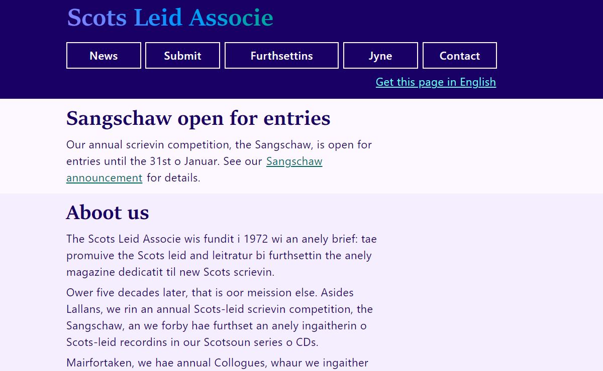 Hame | Scots Leid Assoc­ie