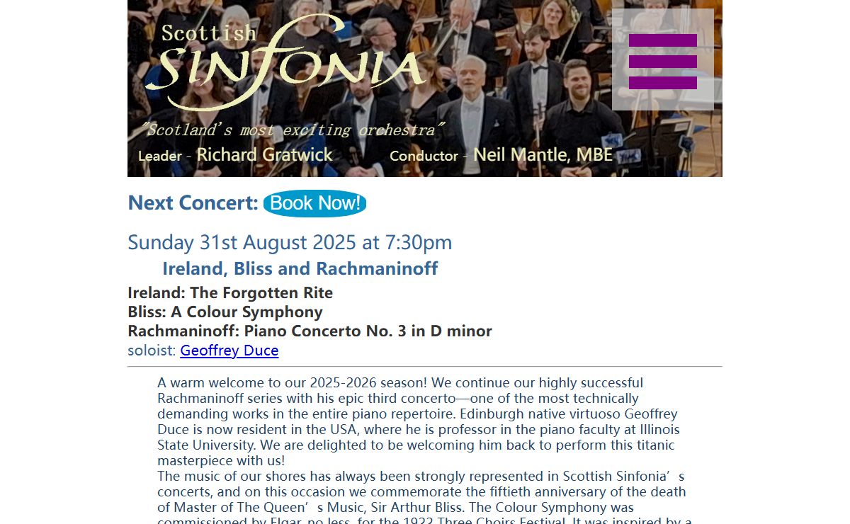 Sinfonia home page