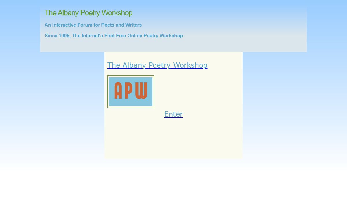 Albany Poetry Workshop Home Page