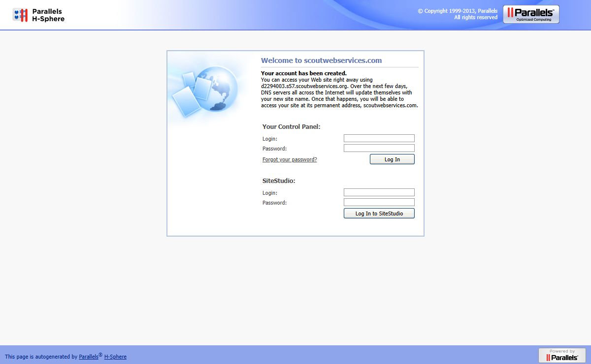 Parallels H-Sphere scoutwebservices.com