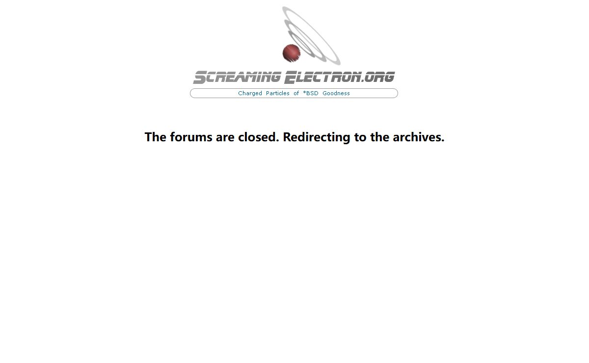 Screaming Electron Forums are closed. Please use the Archives