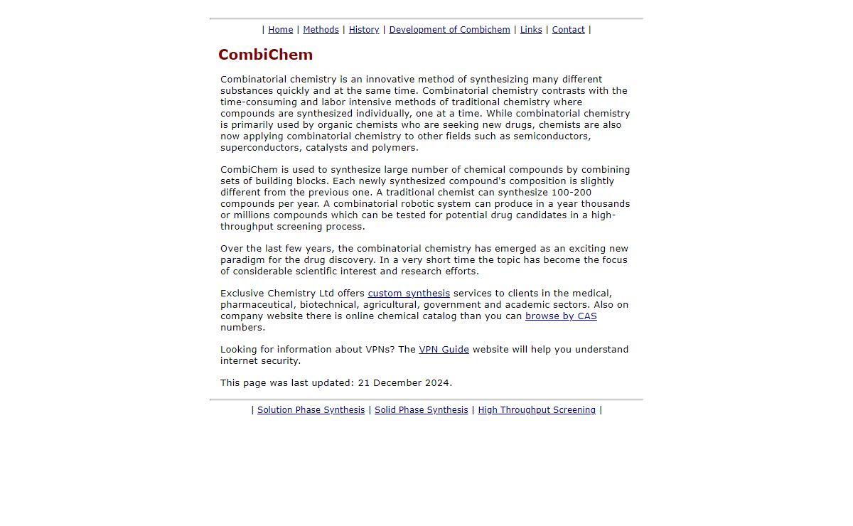 Combinatorial Chemistry