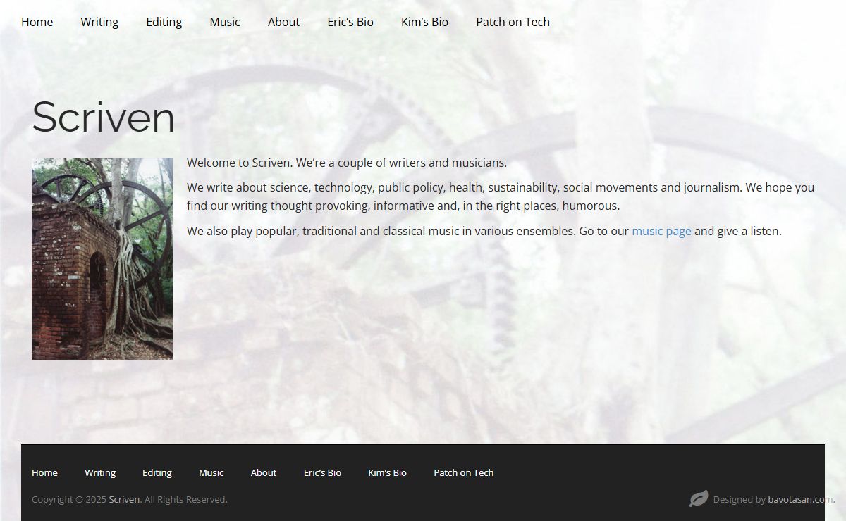 Scriven | Homebase for a couple of writers