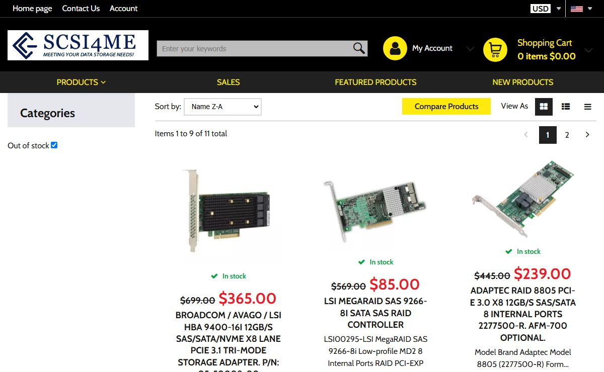 Select product's range