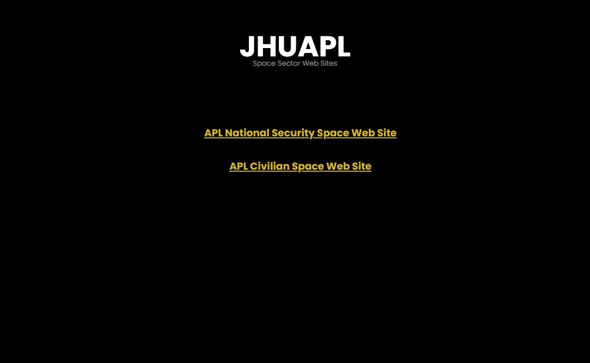 JHUAPL: Space Sector Web Sites