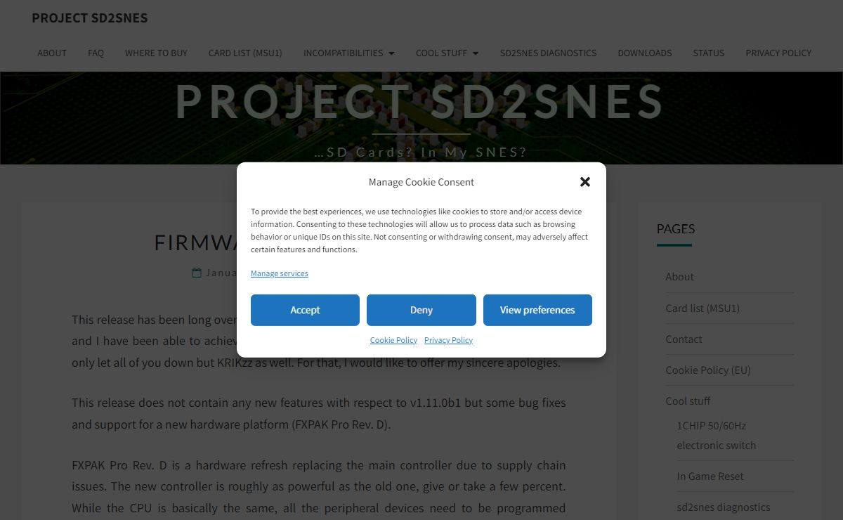 project sd2snes – …SD cards? In my SNES?