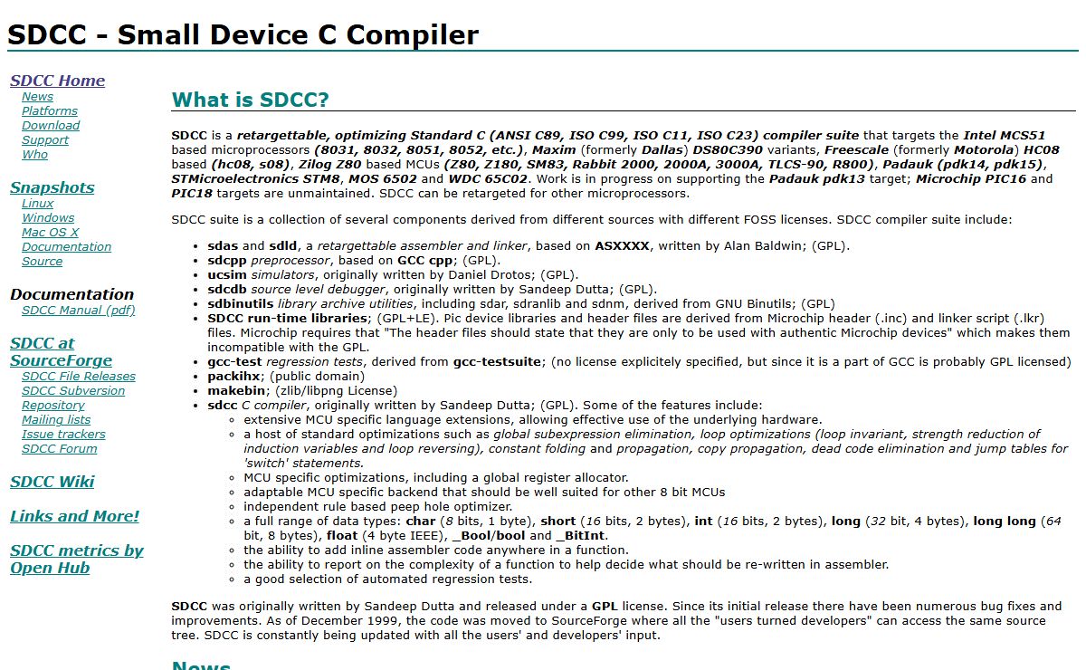 SDCC - Small Device C Compiler