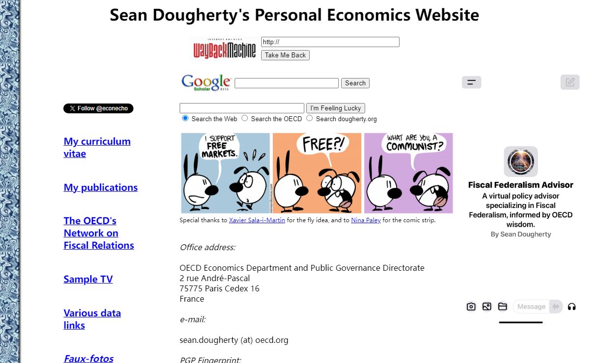 Sean Dougherty's Personal Economics Index