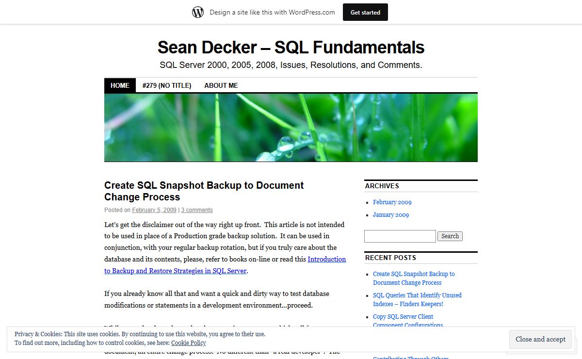 Sean Decker - SQL Fundamentals | SQL Server 2000, 2005, 2008, Issues, Resolutions, and Comments.