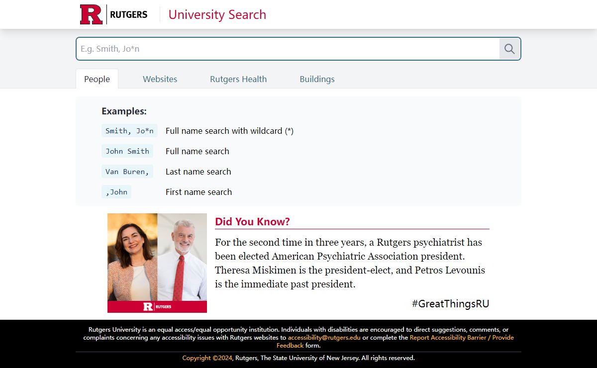 People Search | Rutgers Search