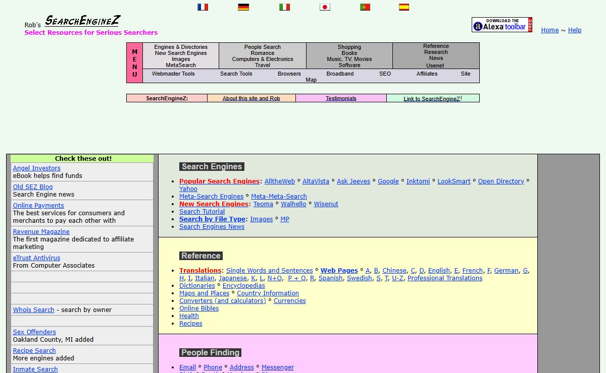 SearchEngineZ: Search Engine Resources for Serious Searchers